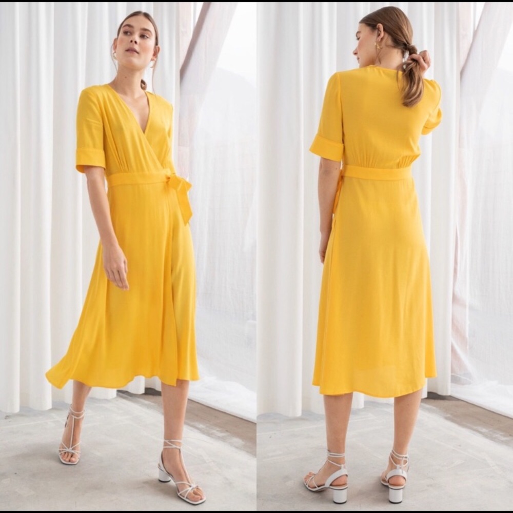 Paris Atelier Sunny Yellow Wrap Dress